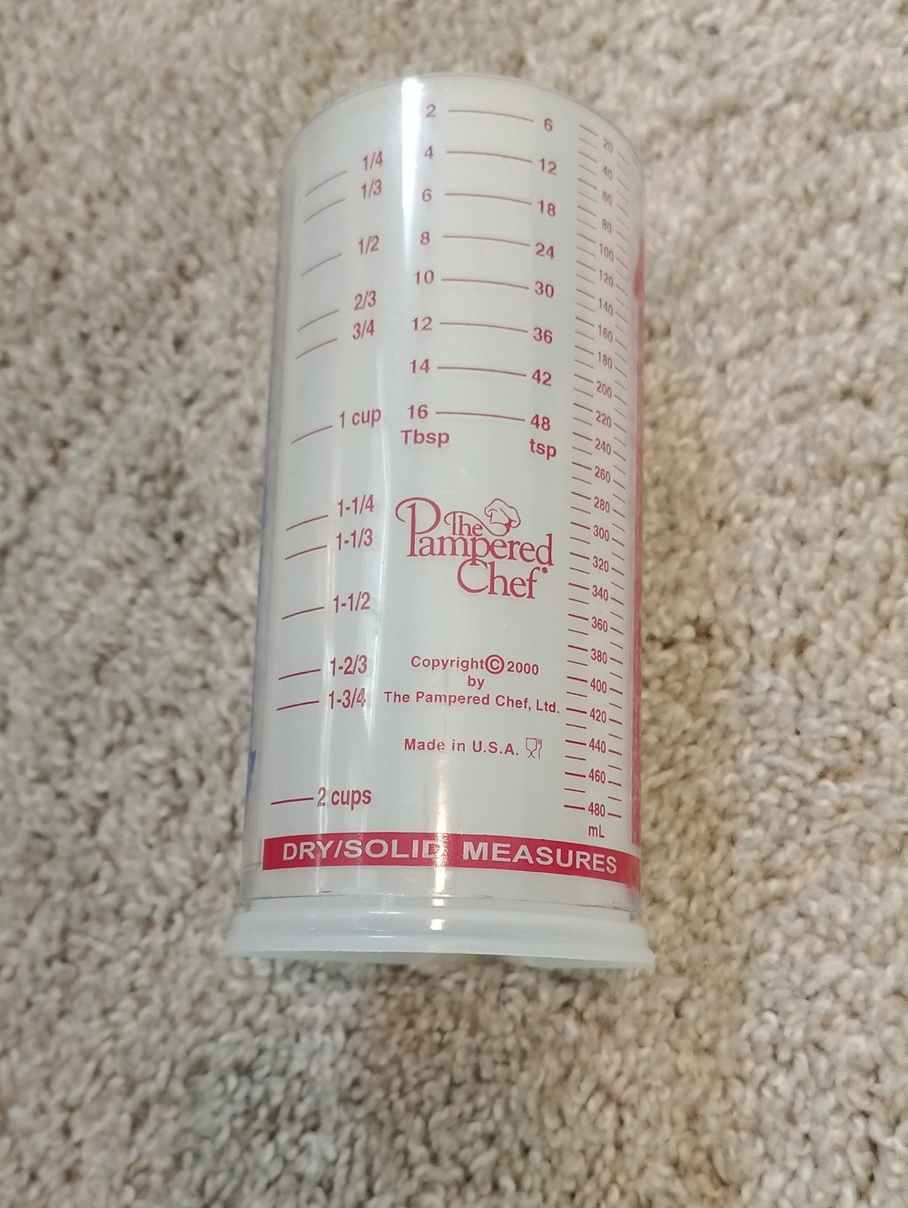 Pampered Chef Liquid & Dry Measuring Cup, Vintage Pampered Chef